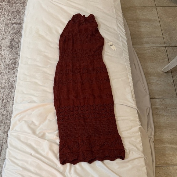 NWT ANTHROPOLOGIE Cruchet Rust Sleeveless midi Dress size S - Picture 8 of 12
